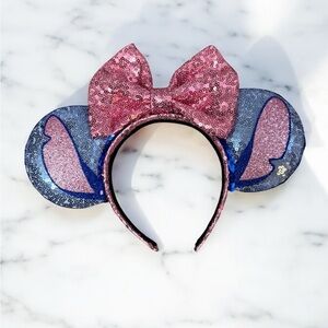 Stitch Pink Bow Mickey Ears